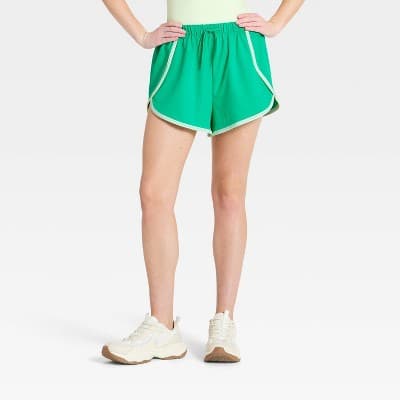 Women's Woven Pop Trim Shorts 3" - All In Motion™ Green M