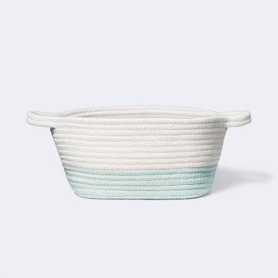 Square Coiled Rope Bin with Color Band - Cloud Island™ Mint