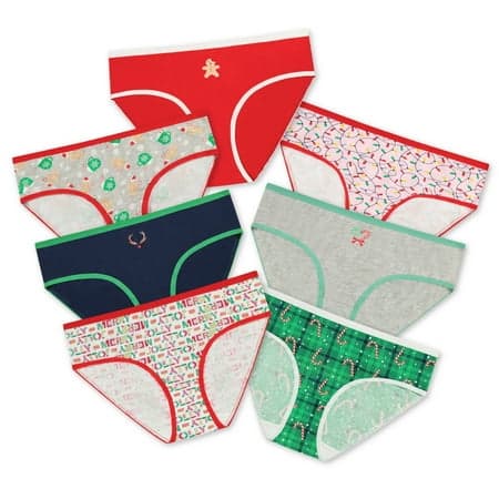 Holiday Time Women's Christmas Jersey Hipster, Underwear 7 Pack, S-XXL