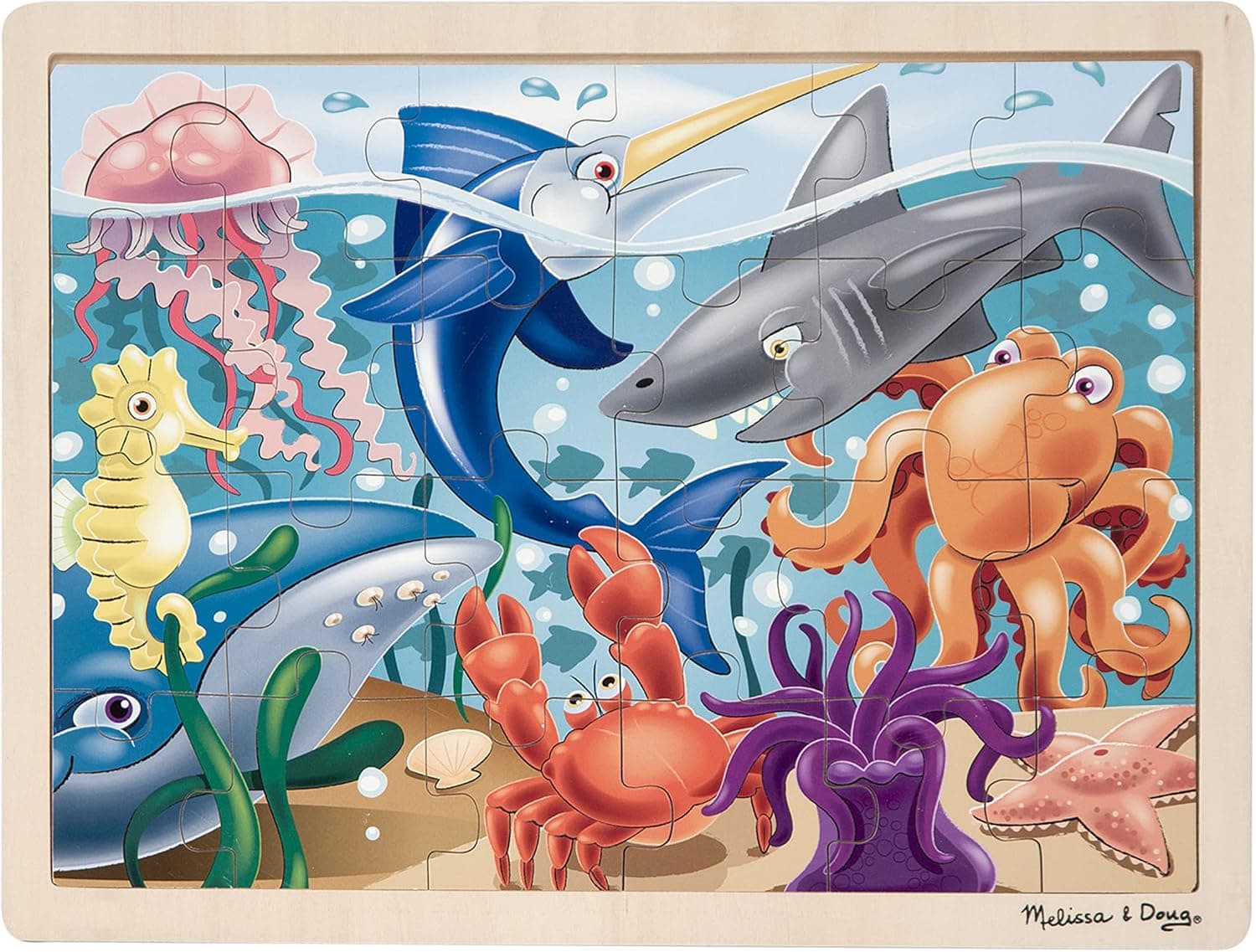 Melissa & Doug Wooden Jigsaw Puzzle: 24 Pieces of Ocean Fun