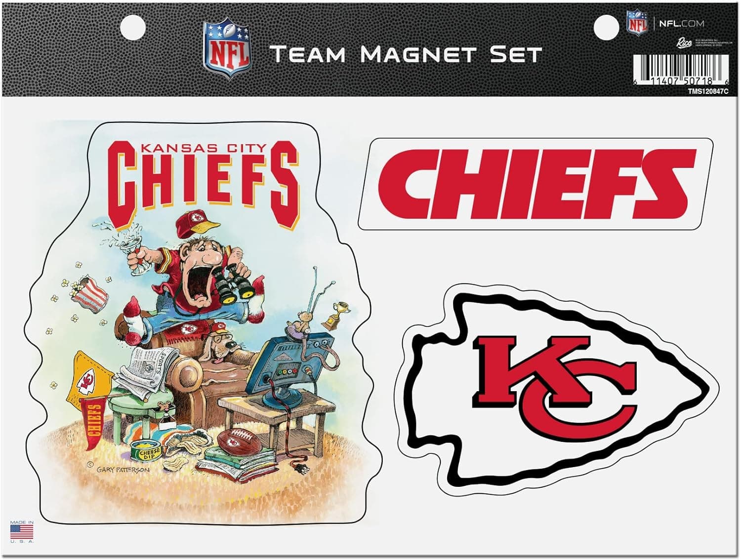 Rico Industries NFL Football Kansas City Chiefs Gary Patterson The Fan Team Magnet Sheet