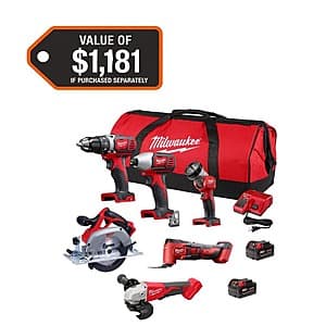 Versatile 6-Tool M18 Cordless Combo Kit from DEWALT