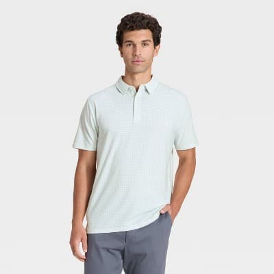 Men's Comfort Wear Polo Shirt - Goodfellow & Co™ Light Blue Print S
