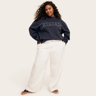 Women's High-Rise Boxer Sweatpants - Parke x Target Cream 4X