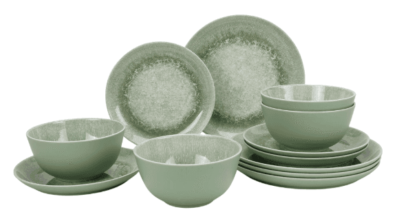 12-Piece Better Homes & Gardens Bamboo Melamine Dinnerware Set Walmart
