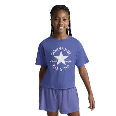 Converse® Girls' Short Sleeve Boxy Fit Graphic T-Shirt - Indigo L