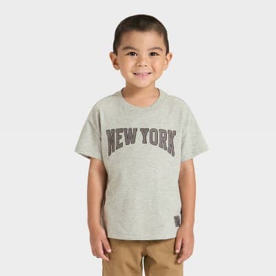 Toddler Boys' Short Sleeve Oversized T-Shirt - Cat & Jack™ Gray 12M