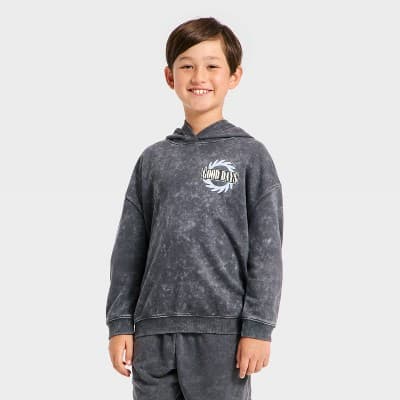 Grayson Threads Kids Boys' Oversized Hooded Sweatshirt - Charcoal L