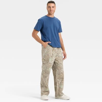 Men's Camo Print Baggy Utility Pants - Original Use™ Green S