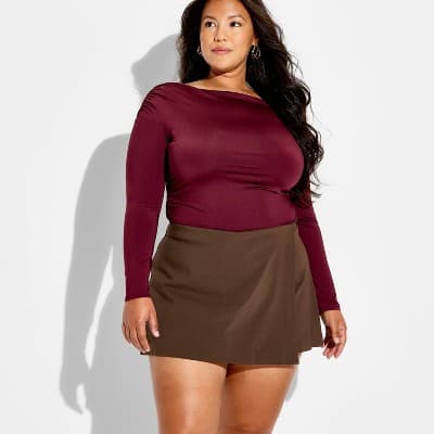Women's Mini A-Line Skort - Wild Fable™ Brown 4X