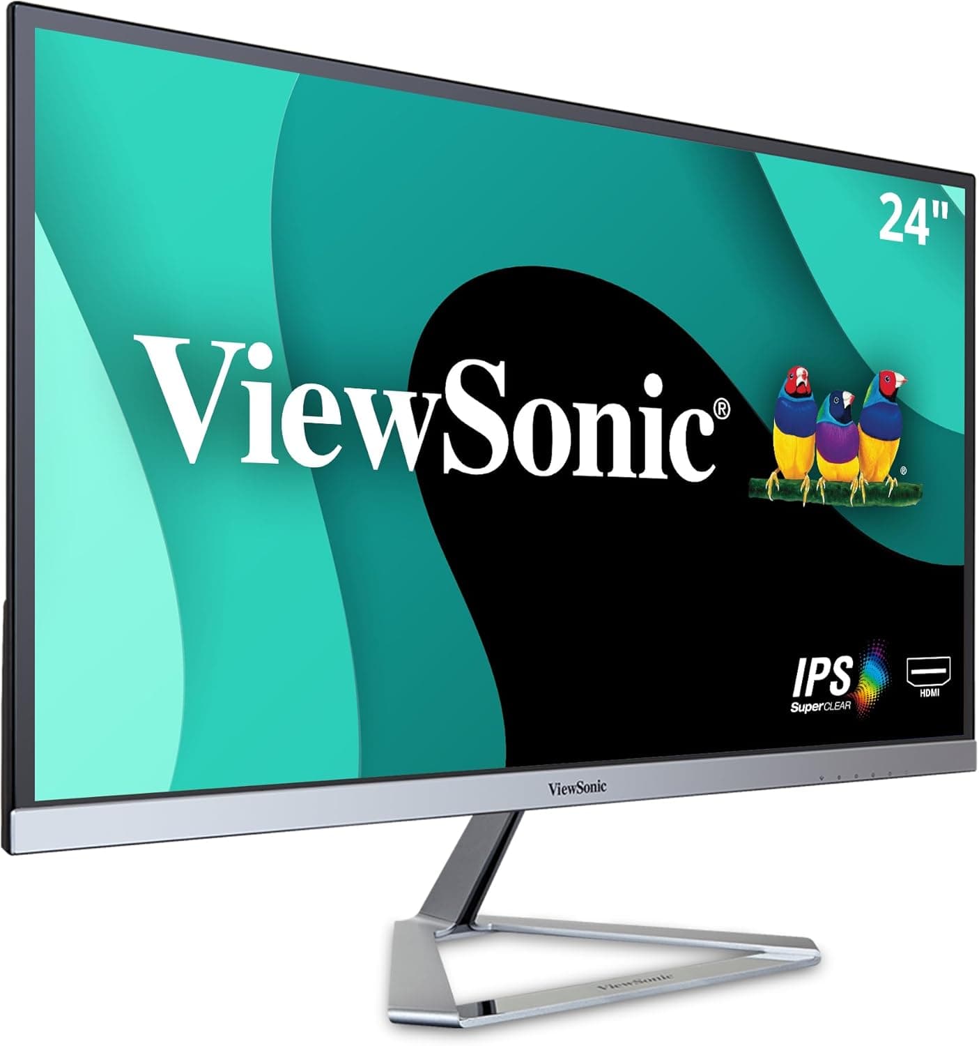 ViewSonic VX2476-SMHD 24 Inch 1080p Monitor, IPS Display with FreeSync and Eye Care Technology for Home and Office Entertainment, Ultra-Thin Bezels, DisplayPort, HDMI, and VGA Inputs