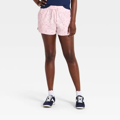 Women's Paisley Graphic Jogger Shorts - Light Pink M