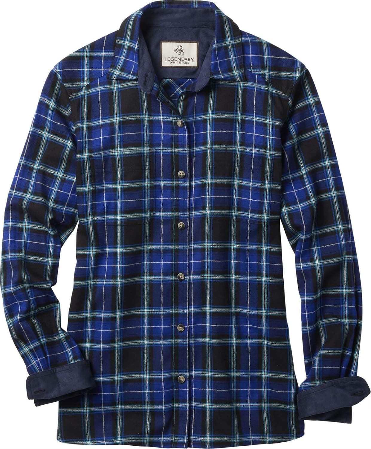 Cozy Women's Flannel Shirt in Berry Blue Plaid