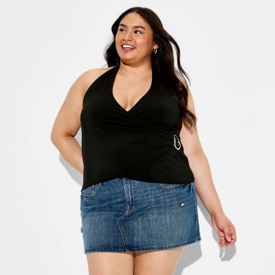 Women's Hardware Halter Top - Wild Fable™ Black 4X