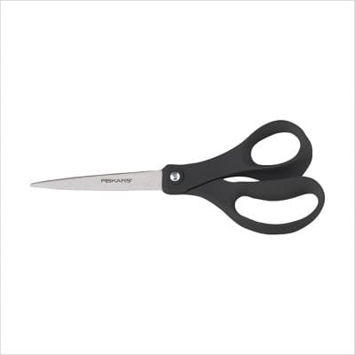 Fiskars 8" Performance Straight Fashion Scissors Black: Stainless Steel, School & Office, Lifetime Warranty