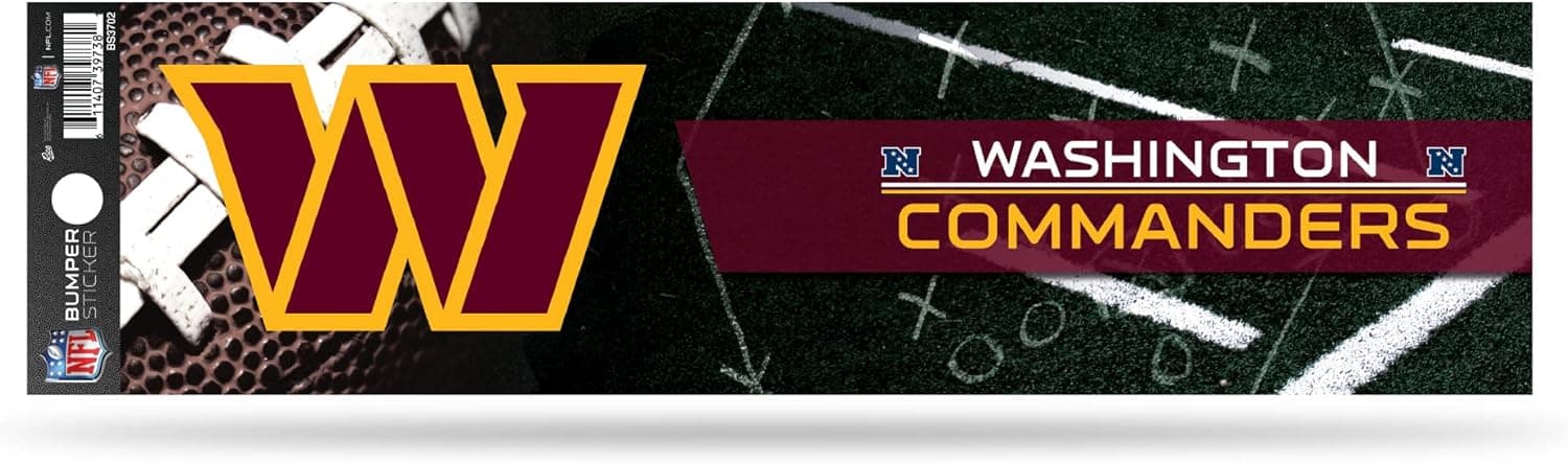 Save 28% on Washington Commanders NFL Football Bumper Sticker