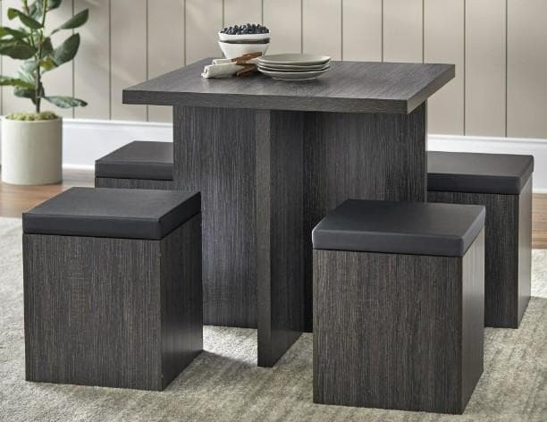 Mainstays Dexter 5-Piece Dining Set with Storage Ottoman