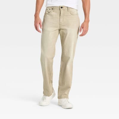 Men's Lightweight Vintage Straight Fit Jeans - Goodfellow & Co™ Tan 30x30