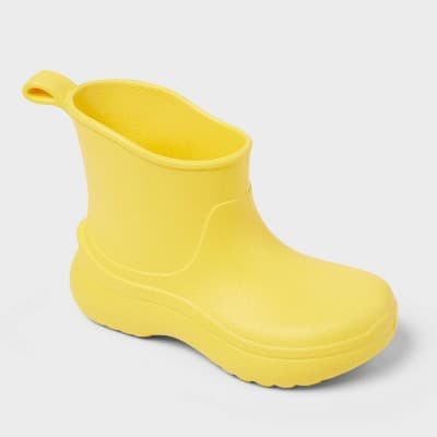 Toddler Eli Rain Boots - Cat & Jack™ Yellow 12T: Waterproof Pull-On with Non-Marking Outsole, Medium Width