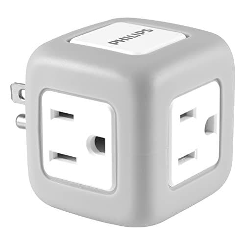 Philips 3-Outlet Grounded Cube Tap with Surge Protection Amazon