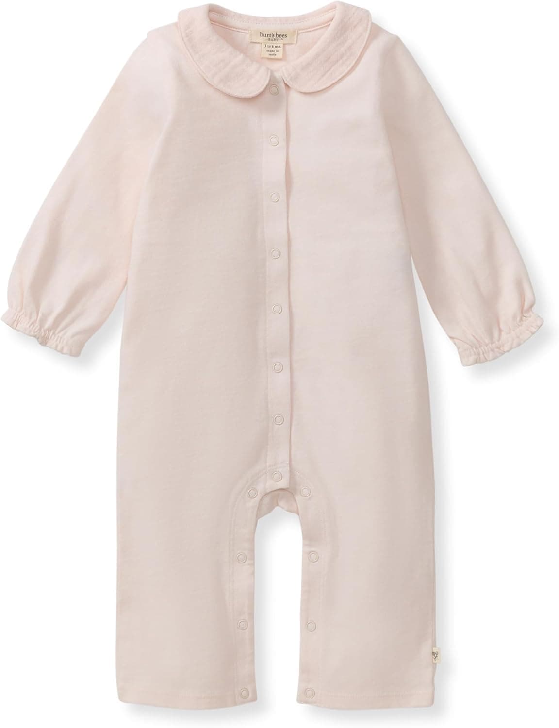 Burt's Bees Baby Baby Girls Jumpsuit - 100% Organic Cotton, One-Piece Coverall Outfit with Collar