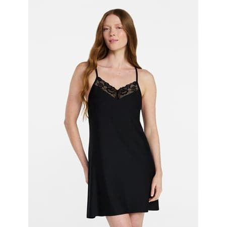 Joyspun Women’s Dreamy Soft Collection Lace Front Knit Chemise, Sizes XS-3X