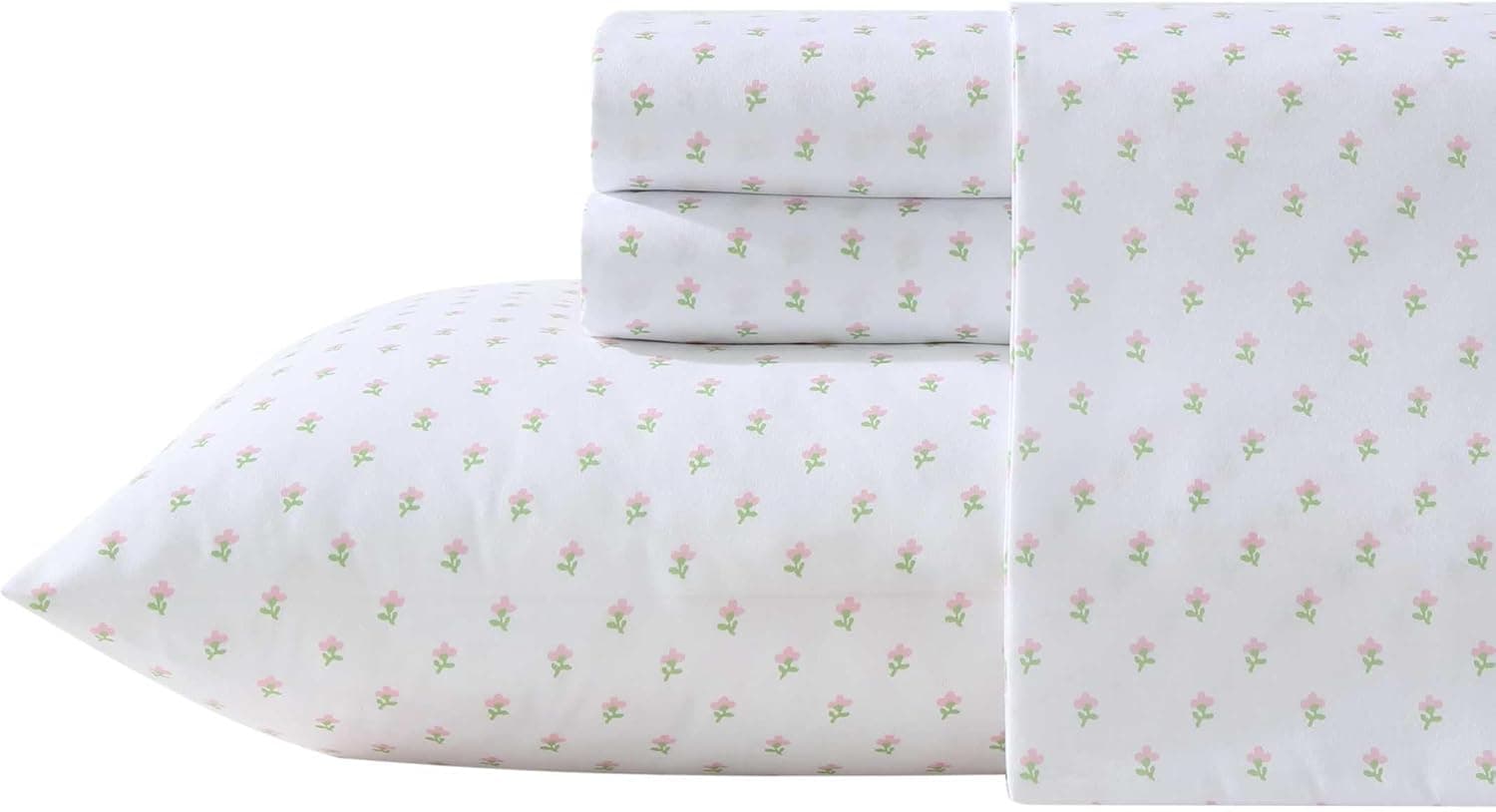 Laura Ashley - Kids Sheet Set, Ultra-Soft & Breathable Toddler Bedding with Matching Pillowcases, Wrinkle-Resistant, Ideal Girl Room Essentials (Wood Violet Green, Full)