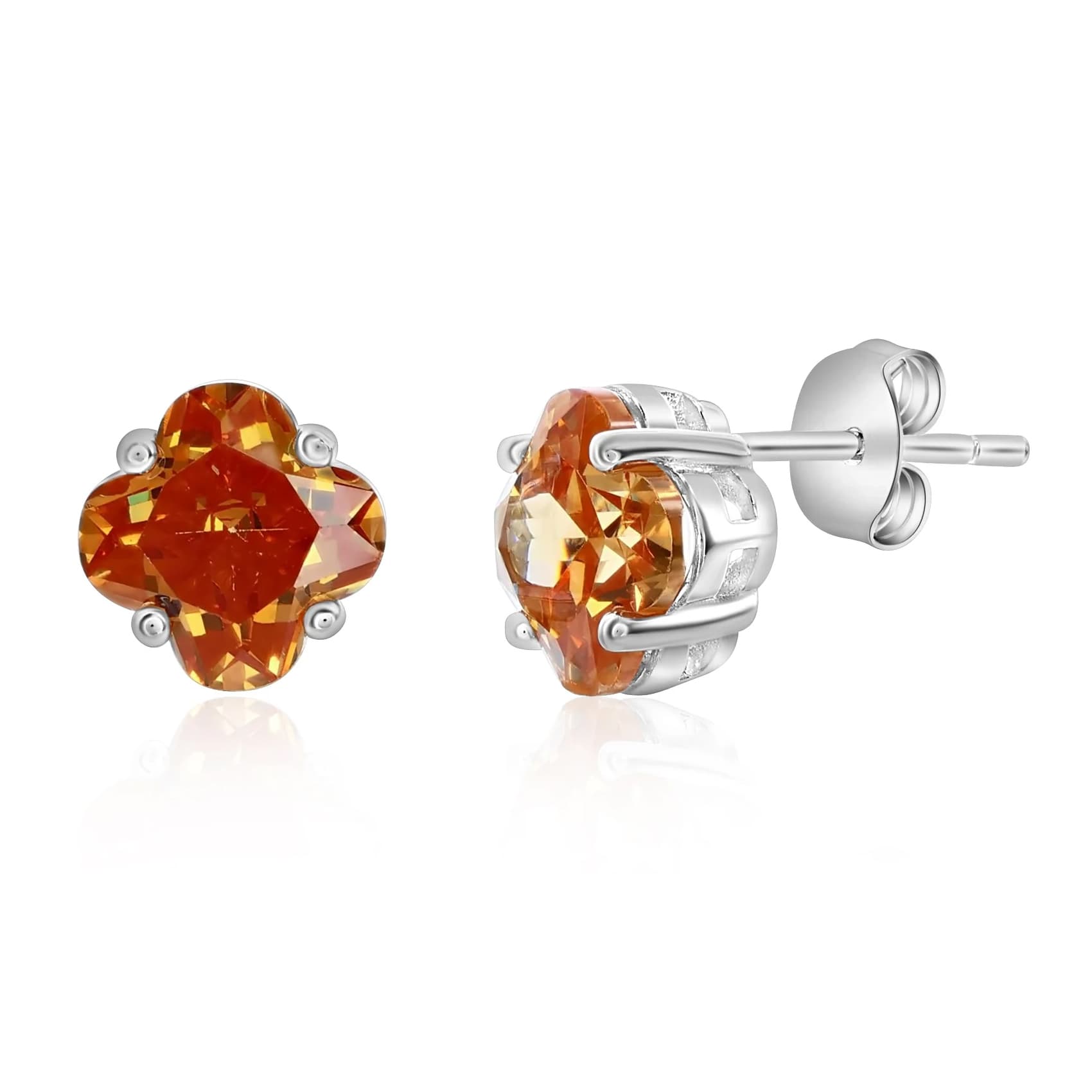 Sparkling Crystal Clover Stud Earrings - 80% Off