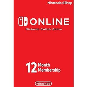 12-Month Nintendo Switch Online Membership for $13.20