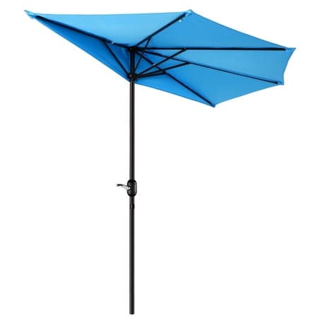 Villacera 9FT Outdoor Half Patio Umbrella - Balcony Furniture, Blue