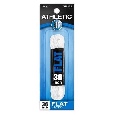 Shoe Gear Flat Athletic Shoe Laces - White 36"