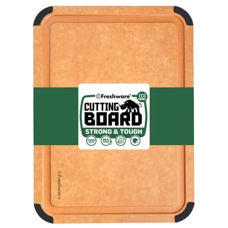 Cutting Board for Kitchen Dishwasher Safe, Wood Fiber Cutting Board, Eco-Friendly, Non-Slip, Juice Grooves, Non-Porous, BPA Free, Natural Slate