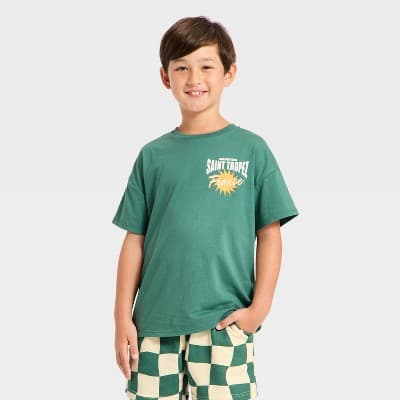 Grayson Threads Kids Boys' Short Sleeve Oversized Fit T-Shirt - Green XL