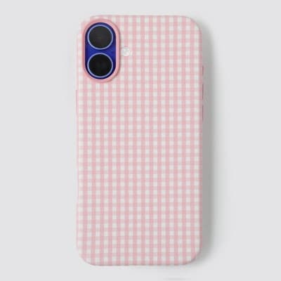 Hello Lux Gingham Phone Case - 16 Plus Pink