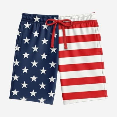 Bioworld Men's Americana Flag Sleep Shorts - Blue/Red M