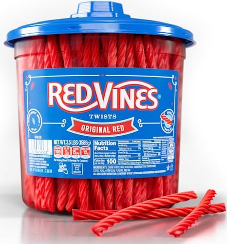 Indulge in Red Vines Licorice: 3.5-lb Jar at Amazon
