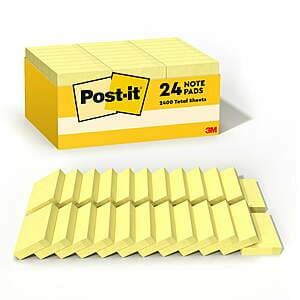 24-Pack of Canary Yellow Post-It Notes