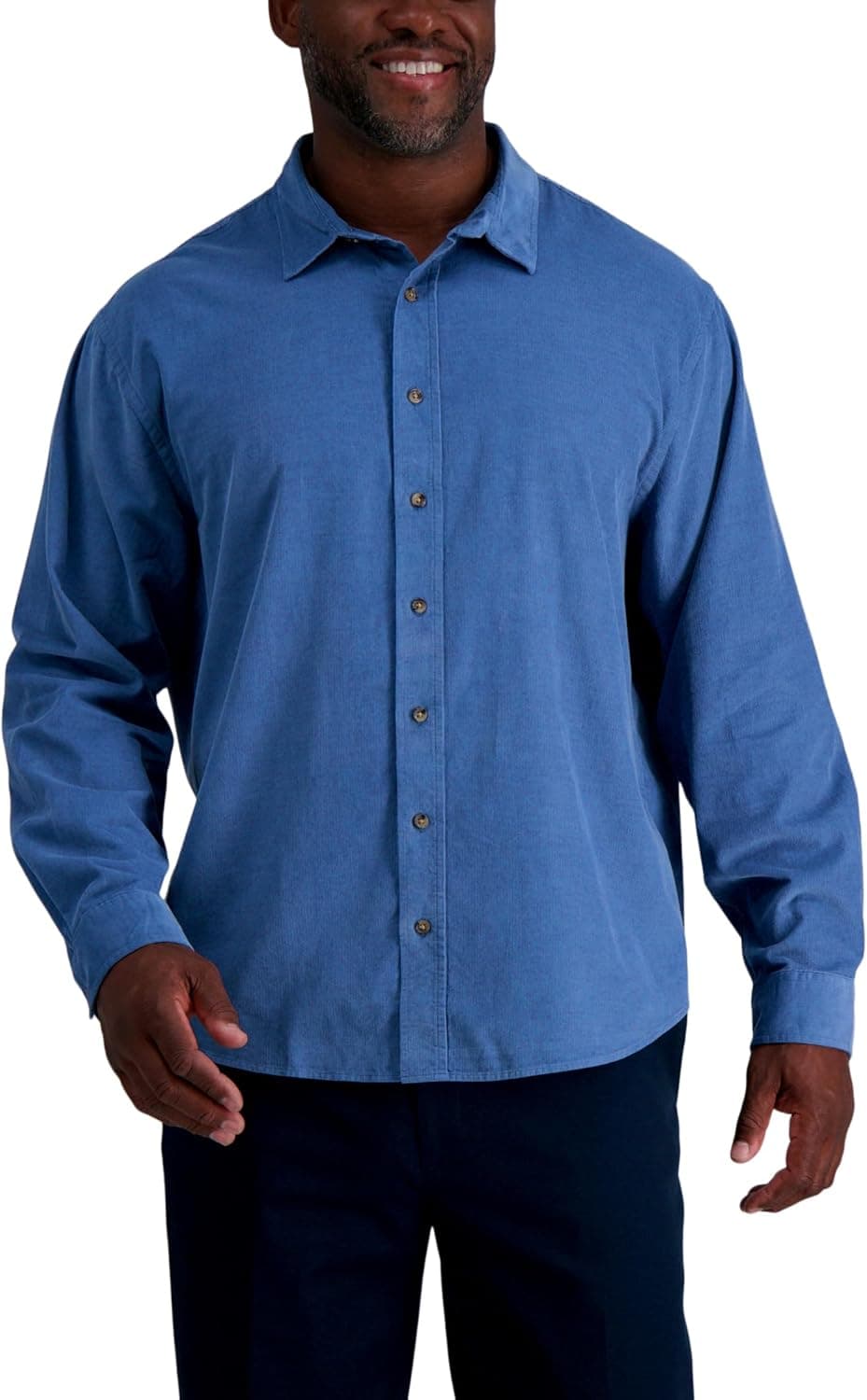 Big Savings on Haggar Corduroy Shirt in Medium Blue