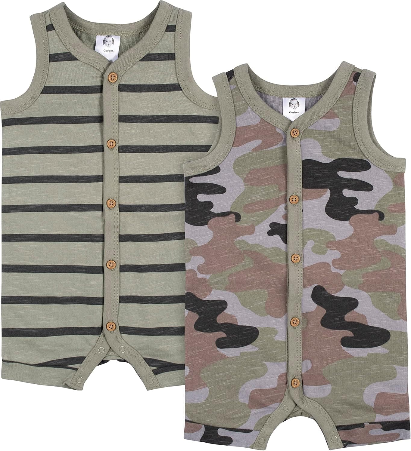 Save 55% on Gerber Baby Boys 2-Pack Short Leg Romper