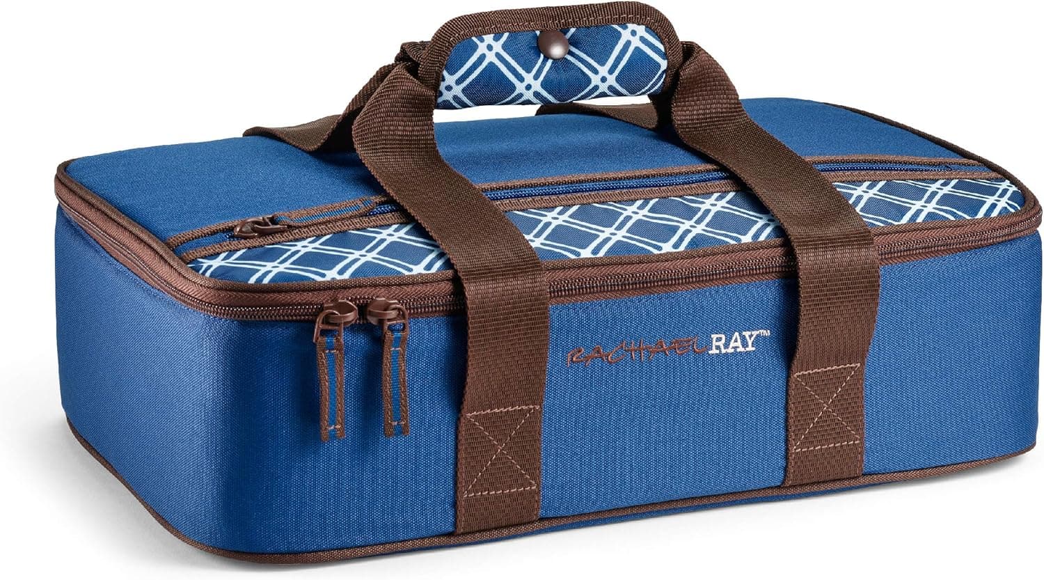 Rachael Ray Thermal Casserole Carrier - Navy Plaid