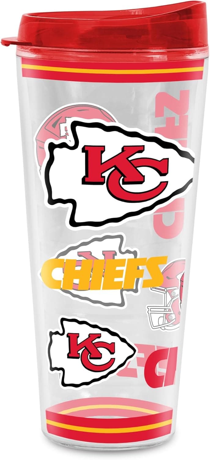Rico Industries NFL Football Kansas City Chiefs Double Wall 20oz Tritan Tumbler