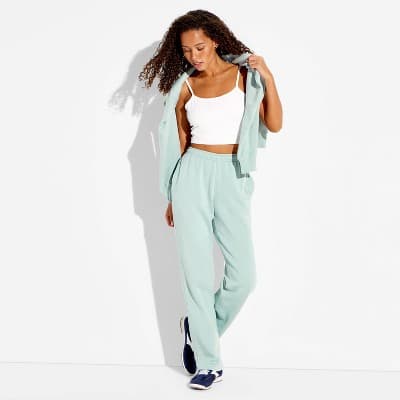 Women's Mid-Rise Slim Straight Sweatpants - Wild Fable™ Slate Blue XXS