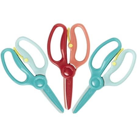 Fiskars Kids Training Scissors, 3 Pack, Blue and Red