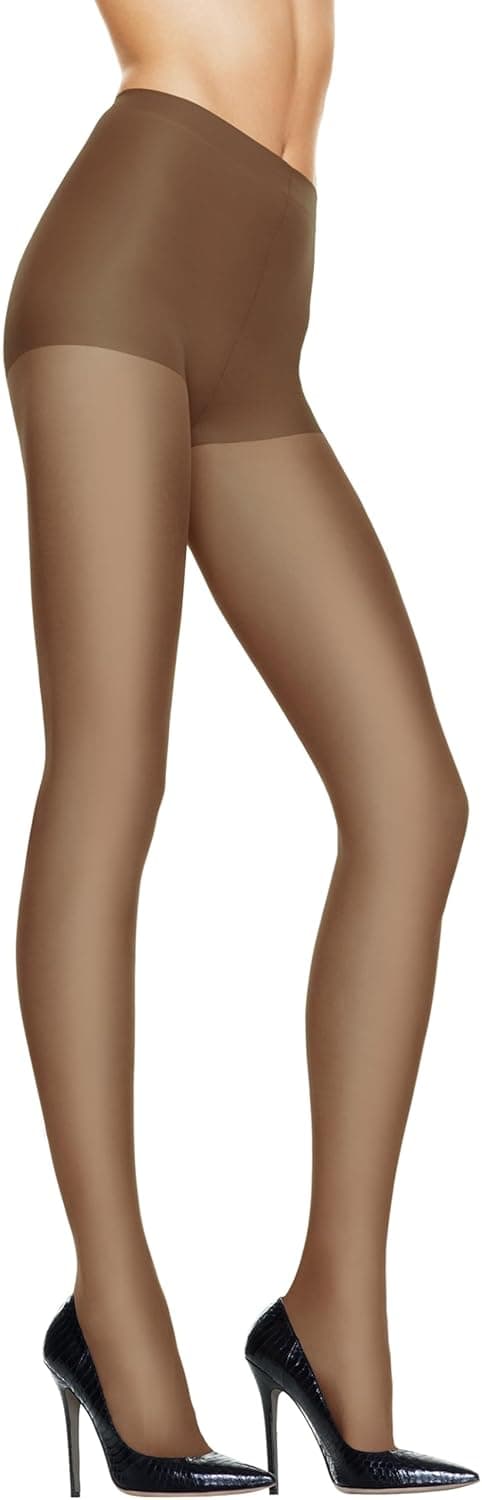 Hanes Silk Reflections Women's Sheerest Support Pantyhose with Compression, Control Top, Translucent Toe, All Day Comfort, Barely There, Size EF (Pack of 1)
