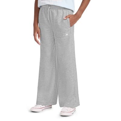 Converse® Girls' French Terry Wide Leg Sweatpants - Heather Gray M