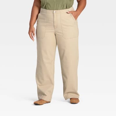 Women's Mid-Rise Straight Leg Cargo Pants - Universal Thread™ Tan 26