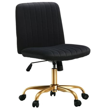 Mainstays Extra Plush Velvet Channel Upholstered Office Chair, Black