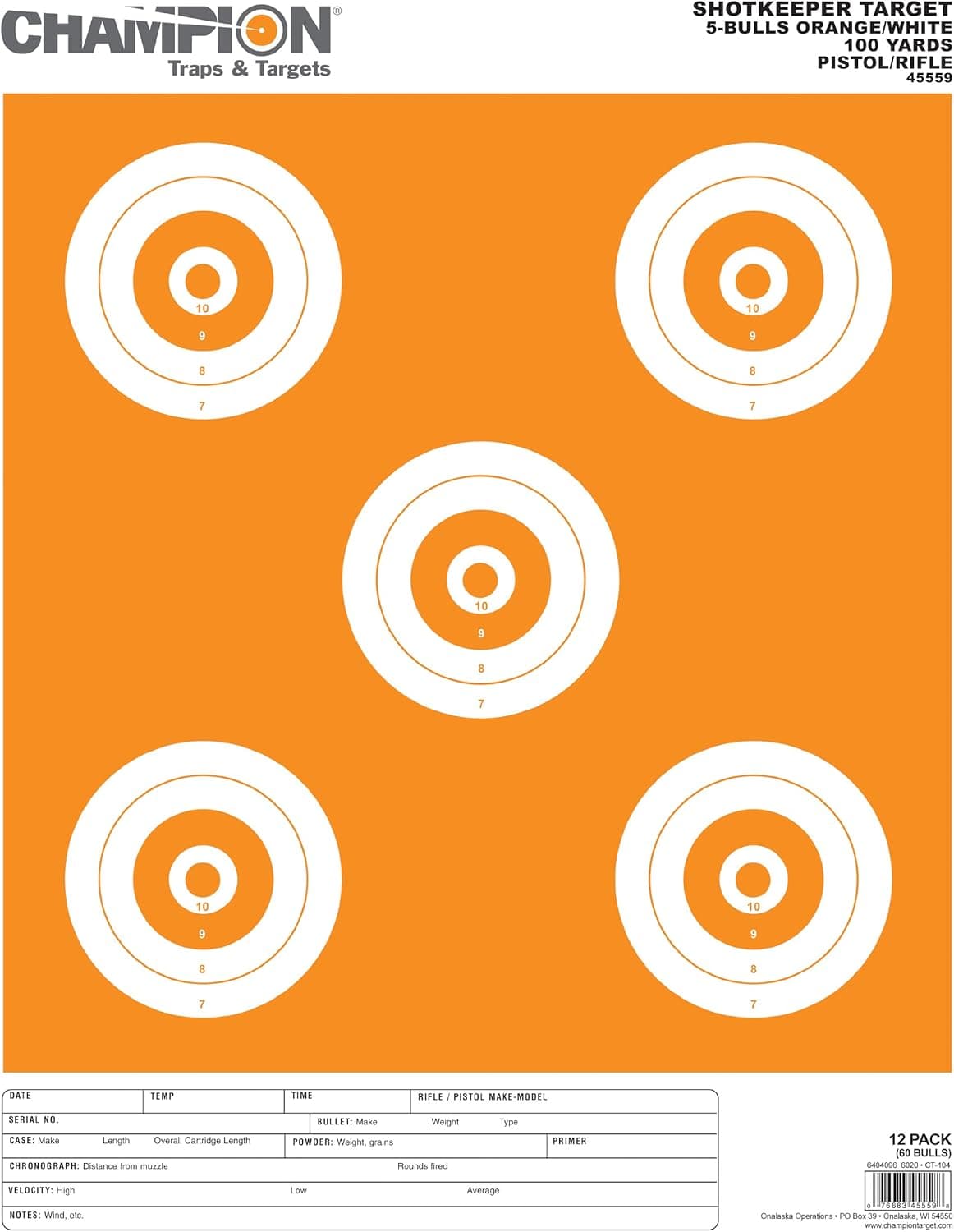 Sharpen Your Aim with Champion Traps and Targets 5-Bull Target
