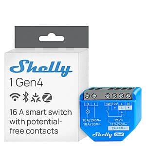 Smart Relay Switch with Dry Contacts - Shelly 1 Gen4 (Target)