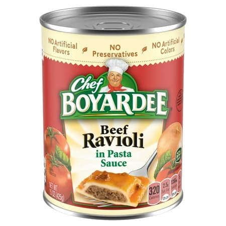 Chef Boyardee Beef Ravioli in Pasta Sauce, Ready-to-Eat Meal, 15 oz. Can